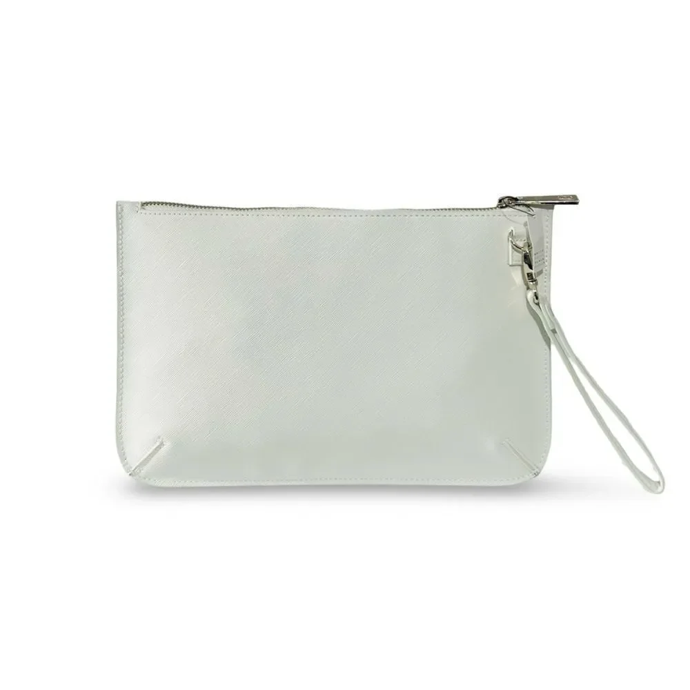 White House Black Market WHBM Hydrangea GWP Wristlet White Clutch NWT - Picture 3 of 7